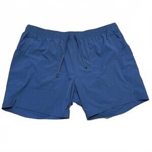 Athletic Works 3XL quick-dry running shorts blue zip‎ back pocket drawstring